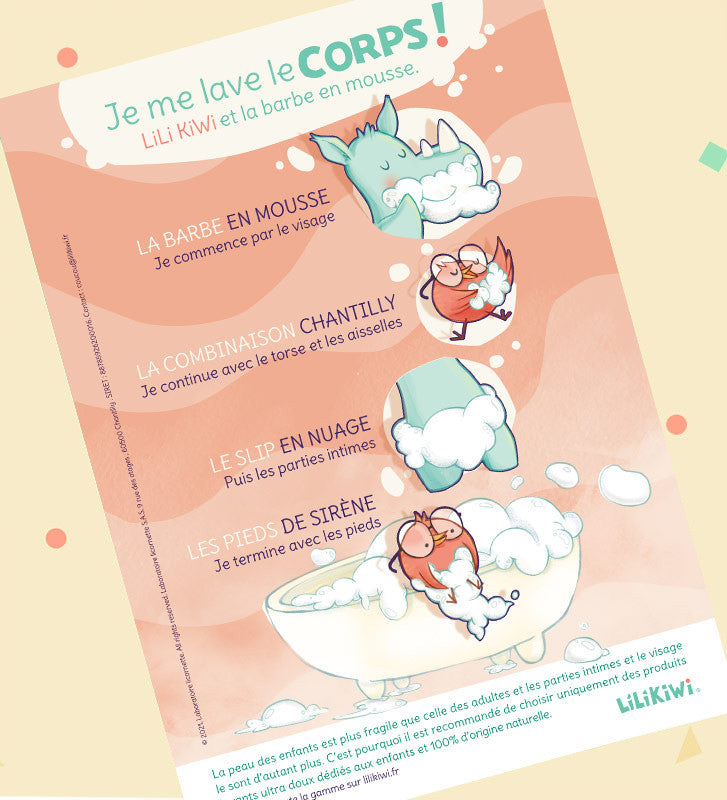 Affiche JE ME LAVE LE CORPS - lilikiwi-shop